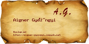 Aigner Gyöngyi névjegykártya